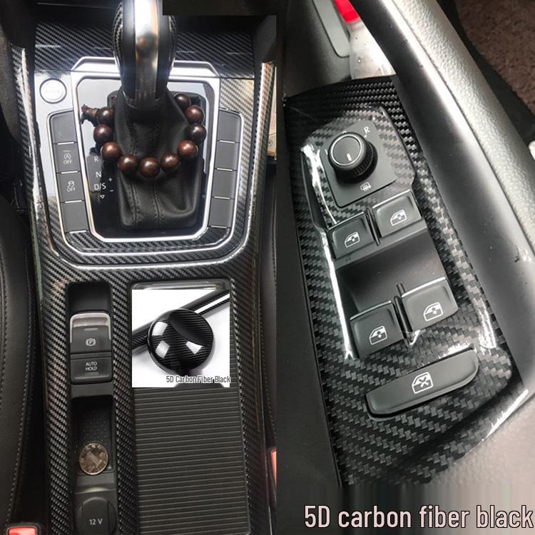 Комплект отделки салона из углеродного волокна для Magotan 20-21: Центральная консоль, рычаг переключения передач и дверная панель