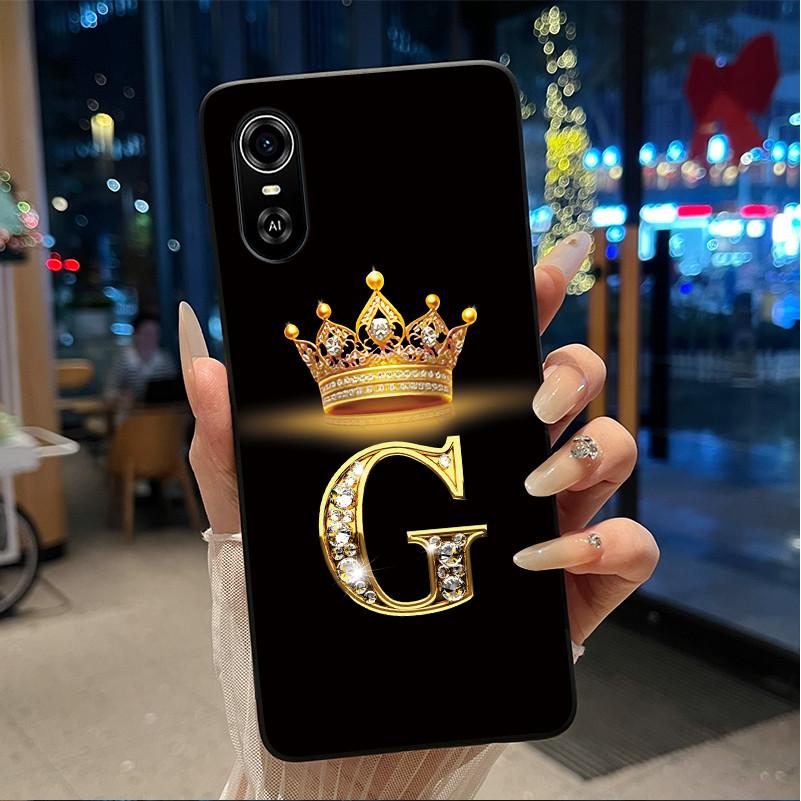 Superior Fashion Couple Soft Silicone Black Phone Case For ZTE Blade A31 Case Shockproof Crown Letter Pattern Shell