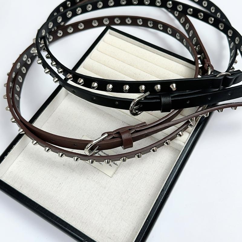 Панк Ковбойский Стиль Двойной Круг Пояс на Талию Пряжка Гвозди Экстра Длинный Тонкий Пояс для Талии Повседневный Универсальный Ремень с Заклепками