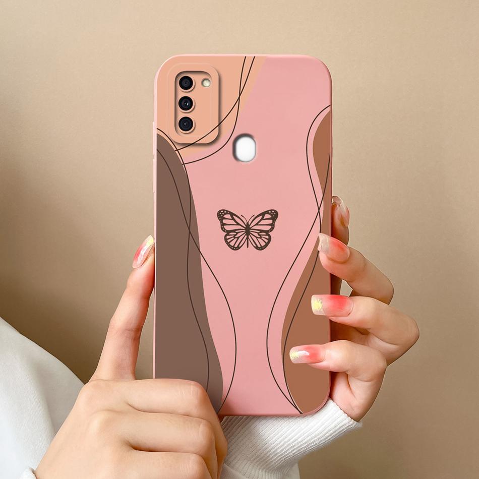 For Samsung A11 Phone Case Cute Butterfly Soft Liquid Silicone Camera Protection Back Cover For Galaxy A 11 Funda Capa Protector