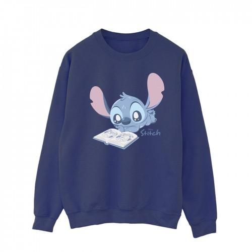 Lilo & Stitch Mens Reading Lying Down Lilo & Stitch Sweatshirt