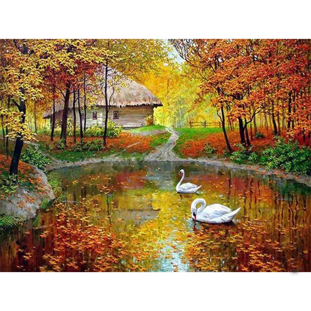 Diy 5D Алмазная картина Кофейная чашка Узор Полный круглый дрель Алмазная вышивка Крестиком