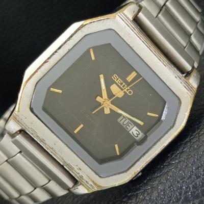 ПОДЛИННЫЕ ВИНТАЖНЫЕ МУЖСКИЕ ЧАСЫ SEIKO 5 AUTOMATIC 7019A ЯПОНИЯ ОРИГИНАЛЬНЫЙ ЦИФЕРБЛАТ a702423-5