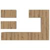 Wall Mounted TV Cabinet Set 6 pcs Artisan Oak Wood Based Material