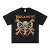 2025 Megadeth Rock Heavy Metal American Retro Print Loose Fashion Brand Cotton Heavy Weight Long Short Sleeve T-shirt