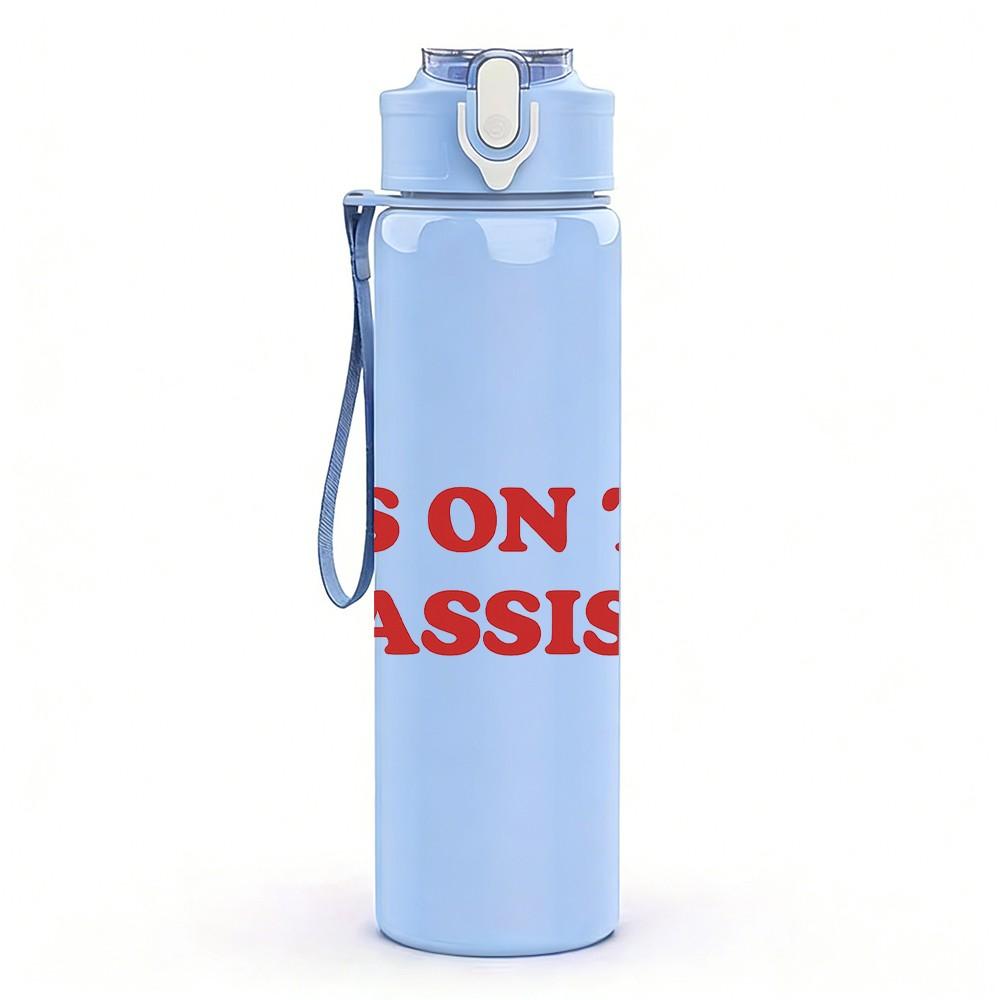1PC Dibs On The Bassist Red Letter 750ml Color Plastic Sports Water Bottle Leakproof Flip Straw Lid Suitable for Sports Office Home Use