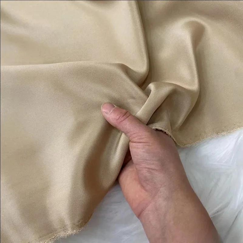 Однотонная 100% шелковая ткань Крэп де Шин 30 момми, тяжелый шелковый крэп, ткань для одежды, платьев, брюк