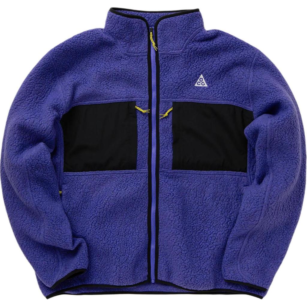 Nike Повседневная мужская куртка с воротником-стойкой на молнии, цветные блоки, длинный рукав, фиолетовая FN0372-510