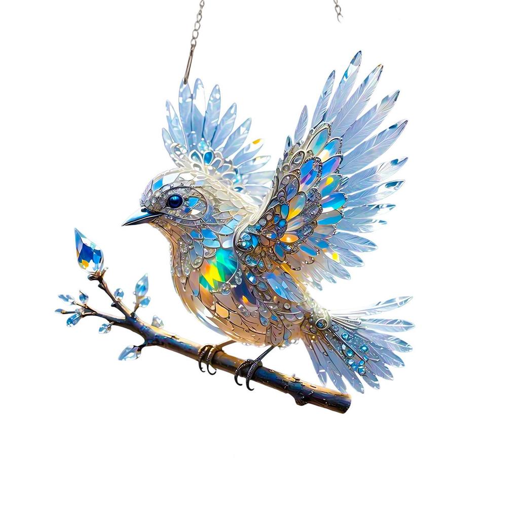 2D Birdy Acrylic Living Room Garden Pendant Holiday Scene Decoration Pendant Gift 20cm