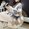 Autumn and Winter Women's Sweater Jacket Knitted Sweater Cardigan Long Sleeved Loose Thickened