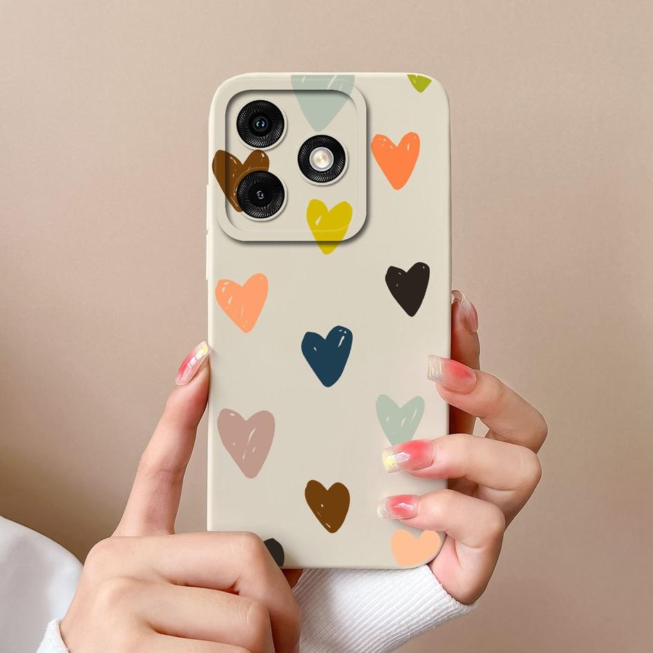 Для Itel P55 A50 Tecno Pova 6 Neo Infinix Note 40 Smart 8 Pro чехлы для телефонов жидкий силикон матовый роскошный Love Heart противоударные задние крышки корпус