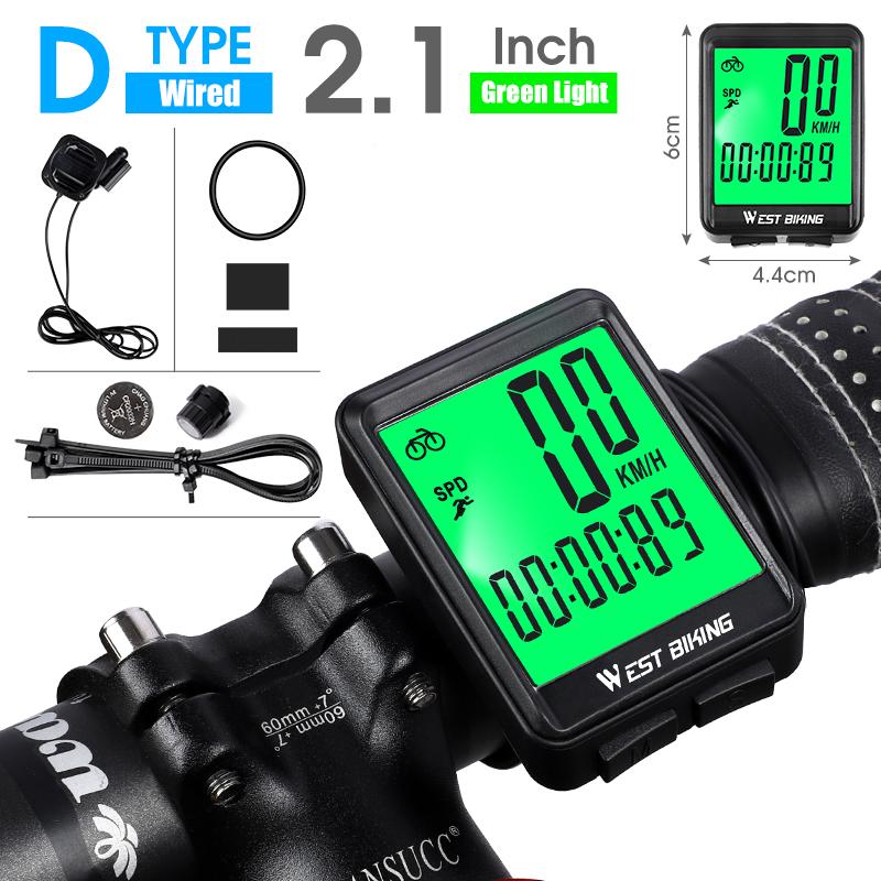 WEST BIKING Bike Computer Multifunction LED Digital Rate MTB Bicycle Speedometer Wireless Cycling Odometer Computer Stopwatch2