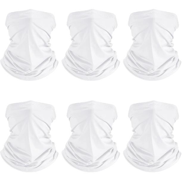 Geyoga 6 Pieces Summer UV Protection Cooling Neck Gaiter Face Clothing Neck Gaiter Mask Scarf Sunscreen Breathable Bandana