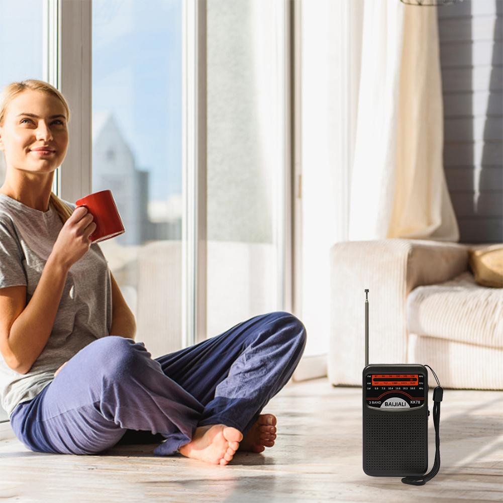 Уличное радио со встроенным динамиком, портативное мини-радио SW/AM/FM, питание от батареек, телескопическая антенна для использования в помещении, на улице, в экстренных ситуациях