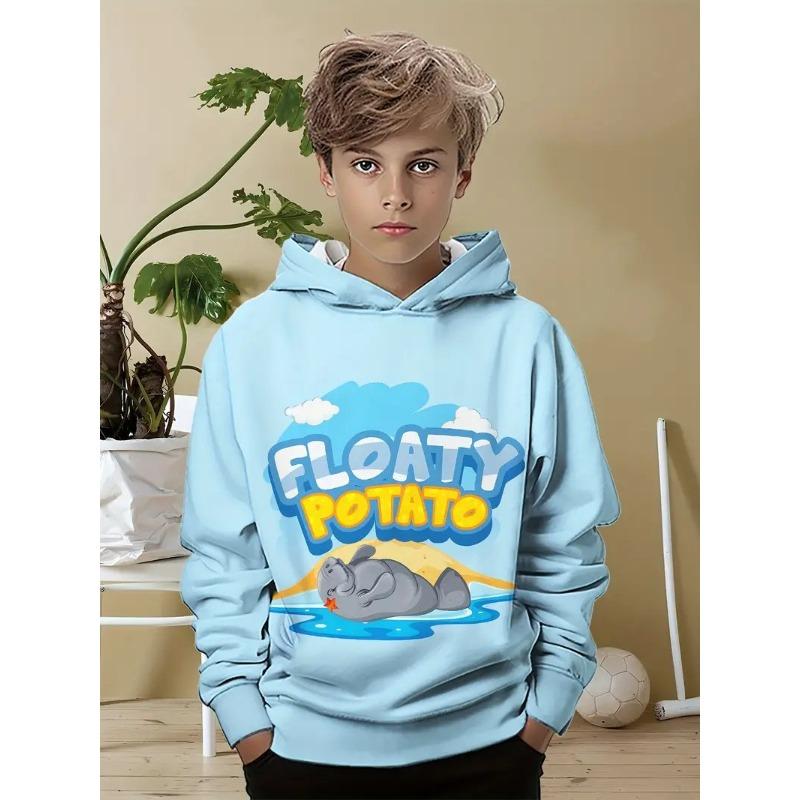 Осенние 3D толстовки с милым принтом животных, модные, повседневные, спортивные, с длинным рукавом, детские, для мальчиков