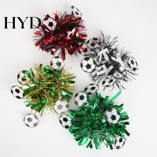 Party Sports Wristband Soccer Theme Wrist Flower Cheerleader Pom Game Performance Dance Ball for Events Day Favors Fan Accessory