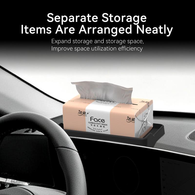 For Hyundai Kona 2025 Silicone Behind Screen ETC Tissue Storage Box Car Dashboard Organizer Interior Accessories