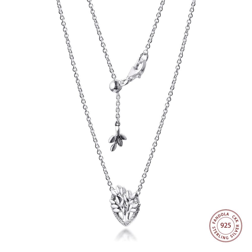 Ожерелье-колье в форме сердца для женщин из стерлингового серебра 925 пробы, ожерелья и подвески, ювелирные изделия, женский подарок