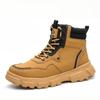 Новые модные защитные рабочие ботинки, высокие водонепроницаемые защитные кожаные ботинки, противоударные и противопрокольные промышленные ботинки