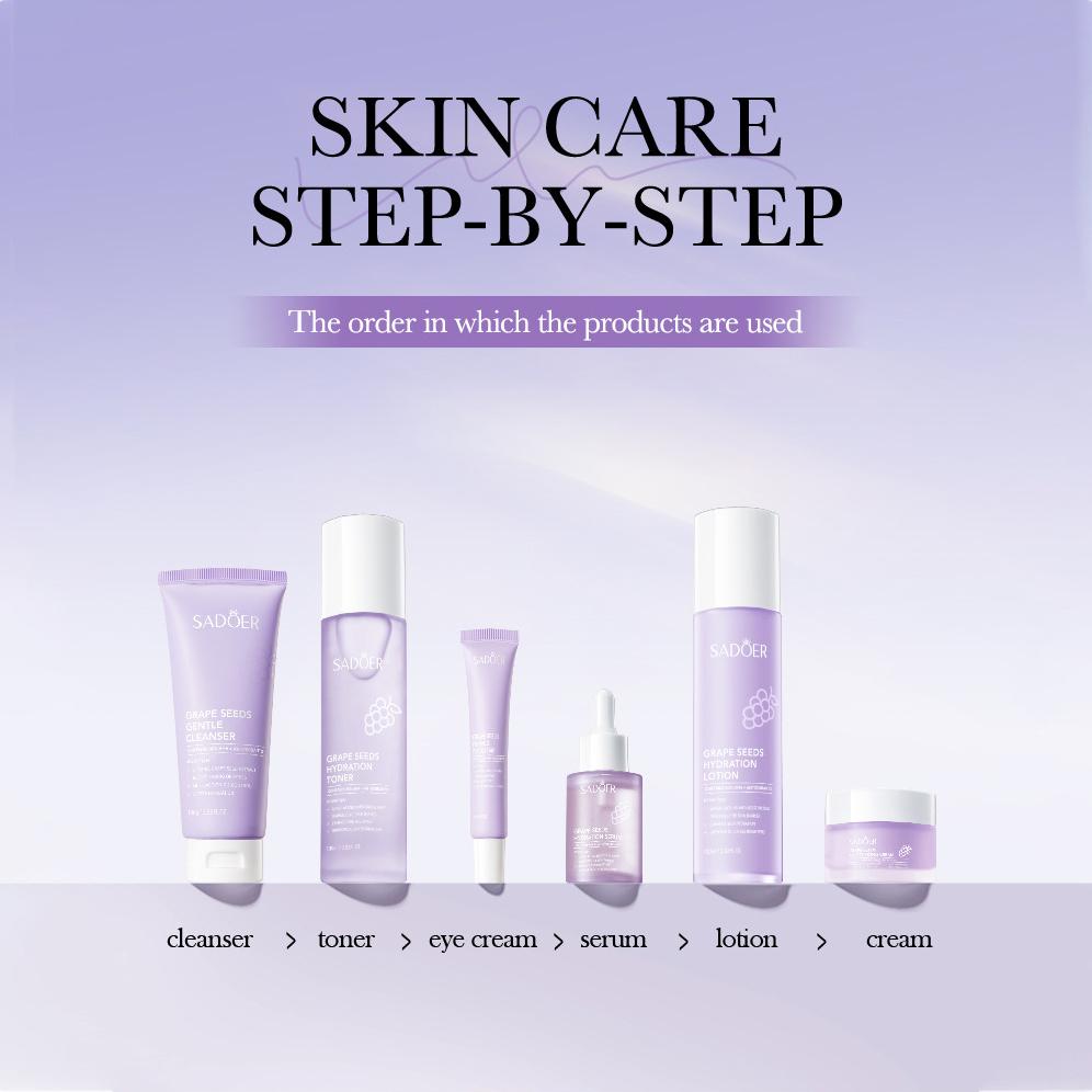 Антиоксидантный омолаживающий набор из 6 предметов для увлажнения, борьбы с морщинами и старения, роскошный набор для ухода за кожей с антиоксидантами, подарочная коробка