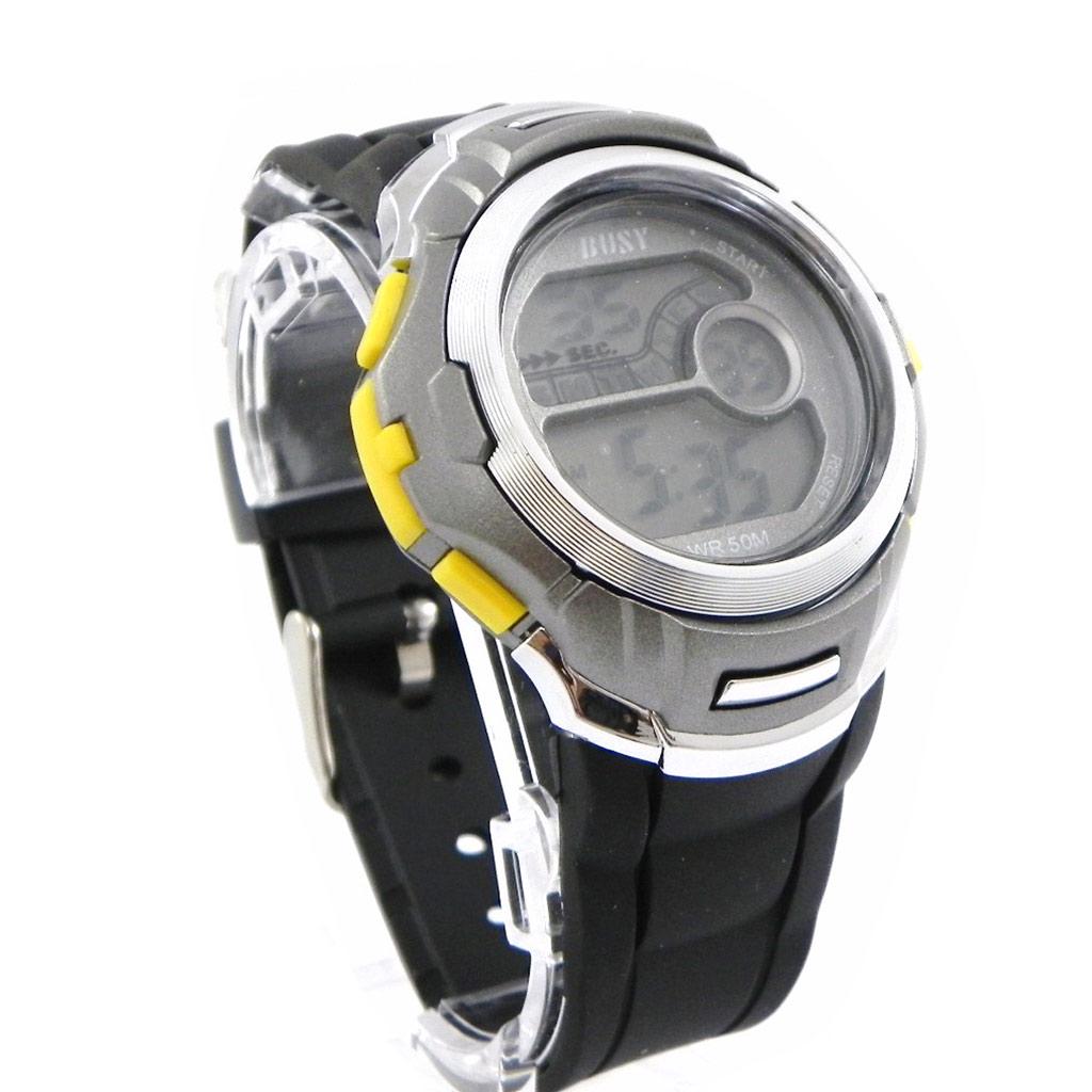 Les Trésors De Lily [I1050] - Montre Sport 'Busy' jaune gris