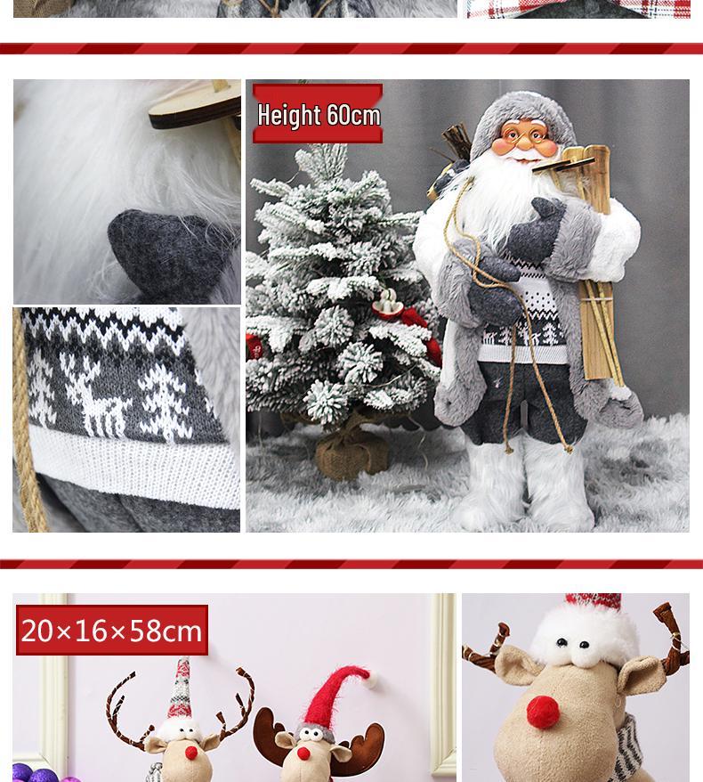 Santa Claus Figurine Christmas Decoration: Standing Old Man Doll