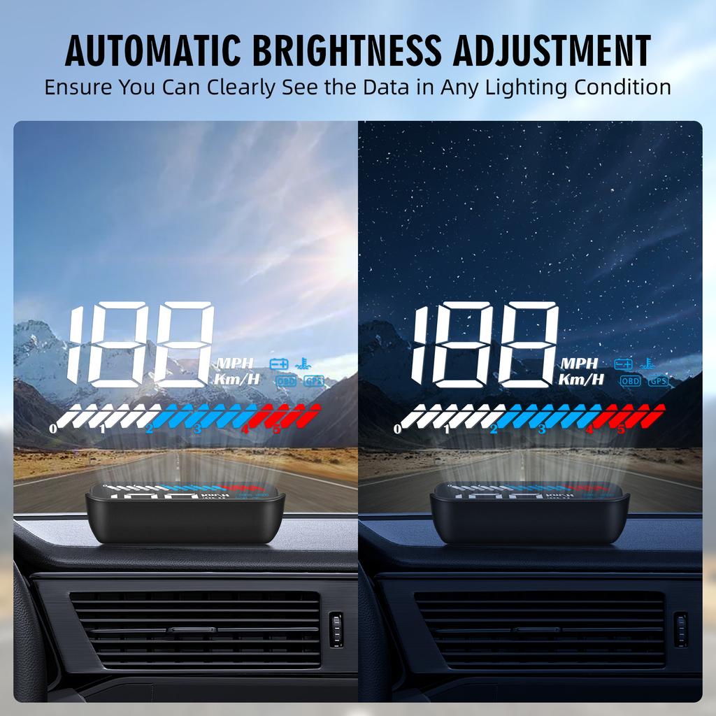 M7 Автомобильный HUD OBD + GPS Head Up Display Скорость Температура Воды Напряжение Обороты Проектор на Лобовое Стекло Прибор С Сигнализацией Автоаксессуары