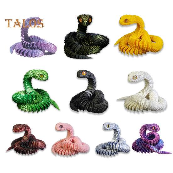 Художественная 3D-печатная фигурка змеи с подвижными суставами для украшения дома