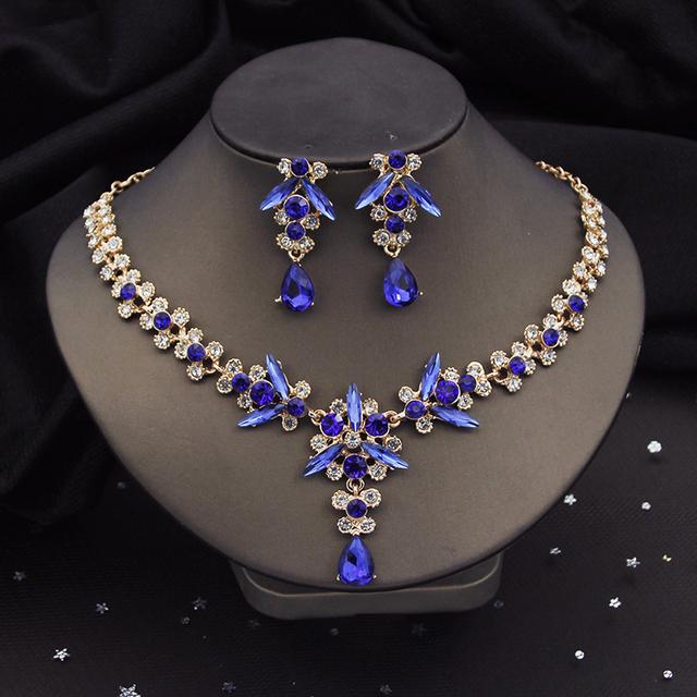 Великолепные роскошные комплекты свадебных украшений с фиалками и кристаллами для женщин, диадемы, ожерелье невесты, серьги, свадебный комплект с короной, аксессуары