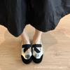 Cowhide version~ French retro style color matching round head light mouth Mary Jane shoes 2025 new commuter flat shoes