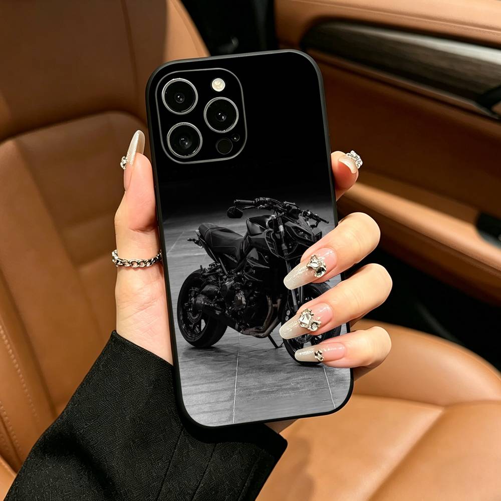 Y-Ya-ma-YZF-R3-R7-Чехол для телефона на мотоцикл Для iPhone 12 13 14 15 16 17 Pro Max, Легкий и практичный Мягкий черный чехол