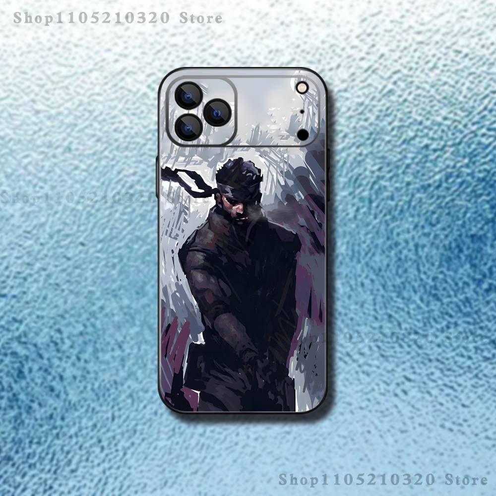 M-MGS1 Solid Snake Game Phone Case For iPhone 17,16,15,14,13,12,11,Pro,Max,Plus,E,SE4,Air,Mini Black Soft Funda