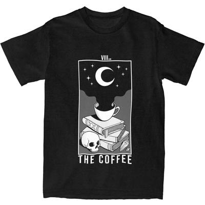 Футболки Coffee Lover, одежда для мужчин и женщин, чистый хлопок, досуг, оккультизм, таро, готика, футболка, одежда, новое поступление