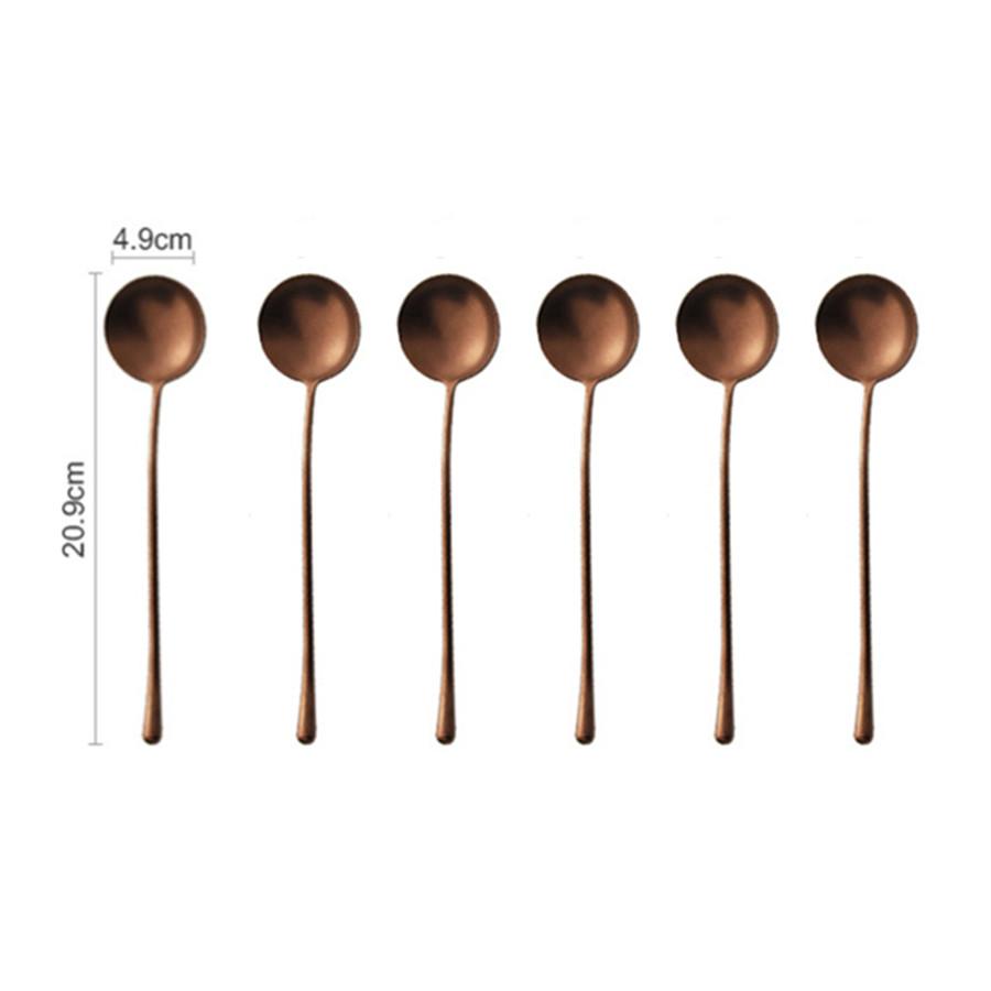 304 Stainless Steel Retro Spoon Set Old Style Dinner Spoon Main Spoon Drink Soup Have A Meal 6Pcs4