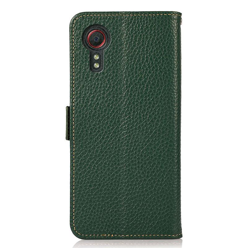 Для Samsung Galaxy Xcover7 Чехол-кошелек Чехол для телефона из натуральной коровьей кожи с RFID-блокировкой