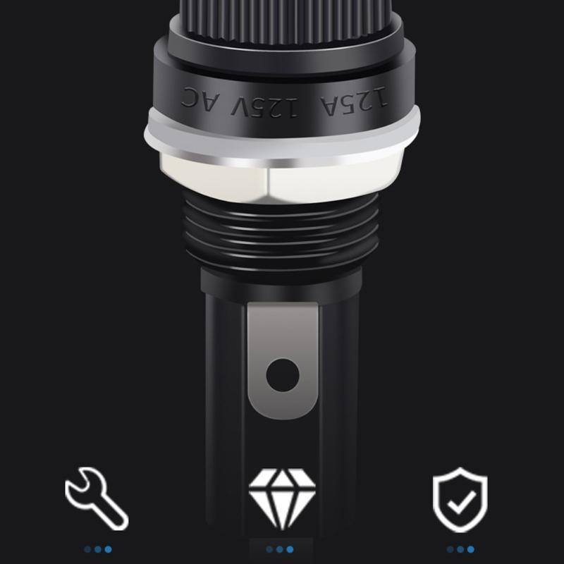 5Pieces Glass Tube Fuses Holders With Premium Coppers Components Suitable For DIY Enthusiasts And Electronic Engineers