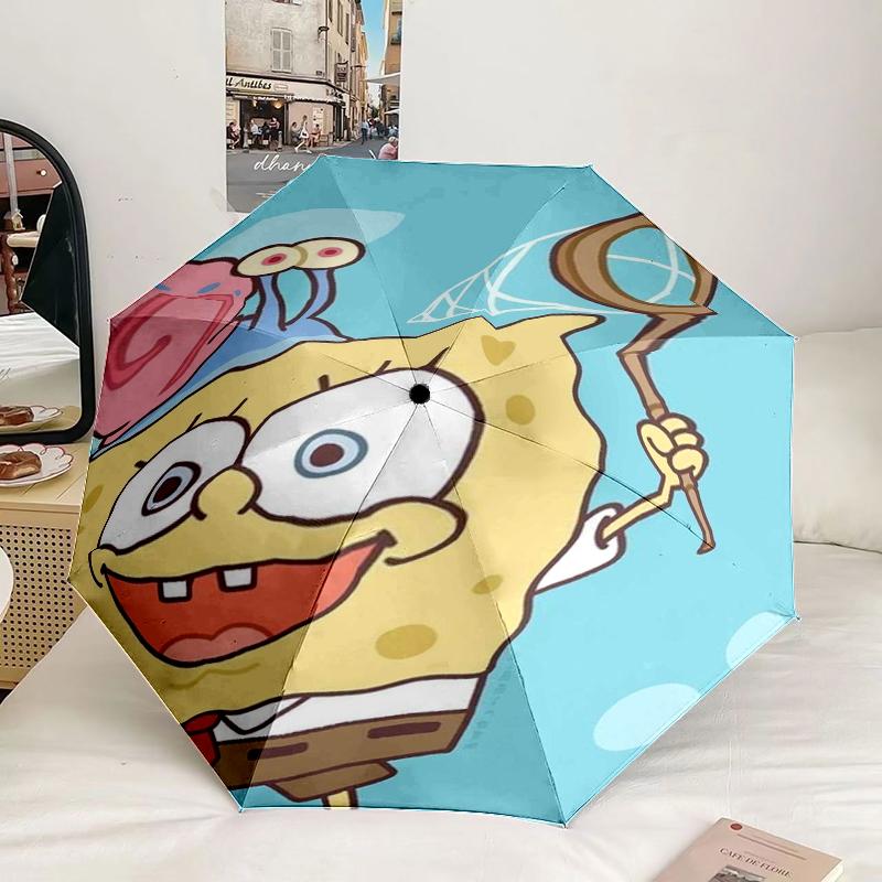 Sponge Expressions Pattern Umbrella 8-Frame for Travel, camping, Casual Lightweight Portable Umbrella, Essential for every family Holidays Gift