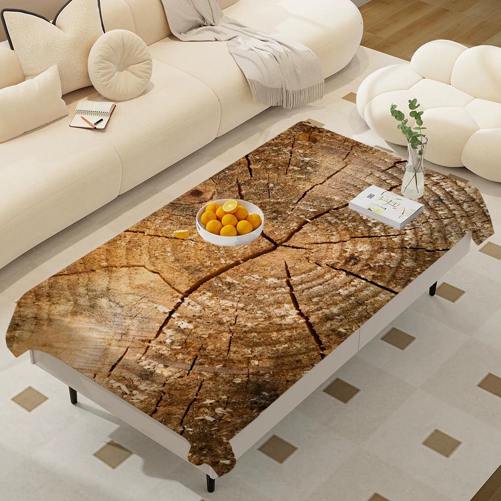 Красивые Деревянные Прямоугольные Скатерти Моющиеся Свадебная Вечеринка Кухня Обеденная Гостиная Украшение на День Рождения Стол