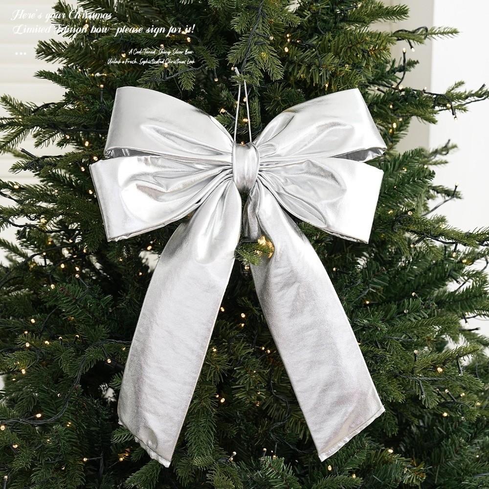Bright Red Fabric Bow Ornament Large Bow Ornament New Plump Fill Bow Xmas Tree Decoration