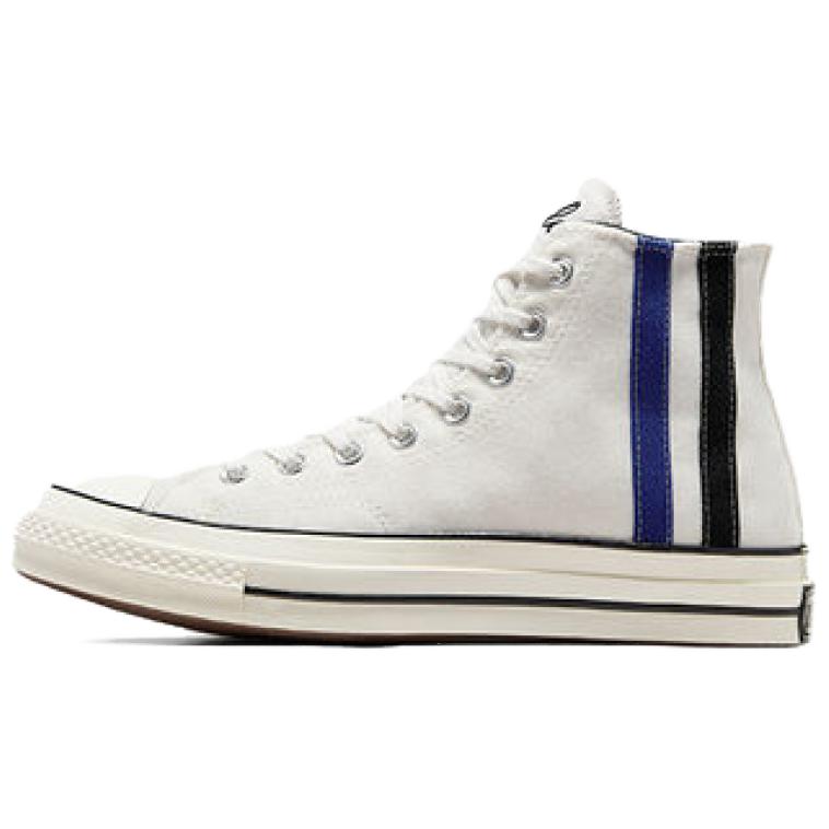Converse Chuck 70 High Archival Stripes - Vintage White Unisex Sneakers Cream Blue Black A08725C
