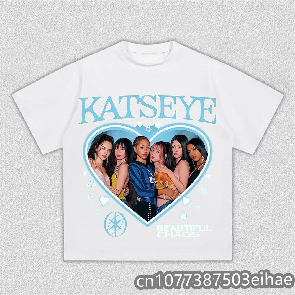 Katseye T-shirt Korean Girls Band Printing Tshirt Camiseta Cotton Short Sleeve Female T Shirt Summer Casual Women Men Kids Tee