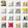 Bicycle Print Polyester Pillow Cover Cartoon Art Abstract Bike Cushion Cover Car Home Sofa Square Decorative Pillowcase 45X45CM