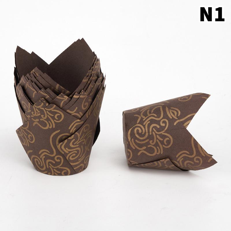 50 шт./наборы Тюльпан Маффин Кекс Бумажные стаканчики Маслостойкие Вкладыши для кексов Выпечка Торт Коробка для торта Украшение торта Сделай сам Инструменты Обертки для маффинов