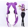 Аниме K/DA Kaisa фиолетовый длинный парик с шиньоном косплей костюм KDA Kai'Sa термостойкие синтетические волосы женские вечерние парики