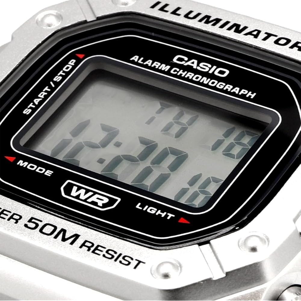 Casio CASIO Стандартные цифровые часы W-218HD-1AV Мужские Дешевые Casio Металлический ремешок Серебристый Зарубежная модель [Параллельный импорт]