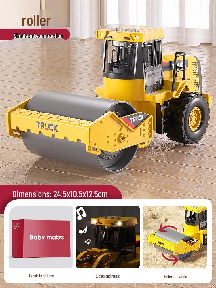 Children's Extra Large Alloy Roller Excavator Bulldozer Loader Toy, Ages 2+