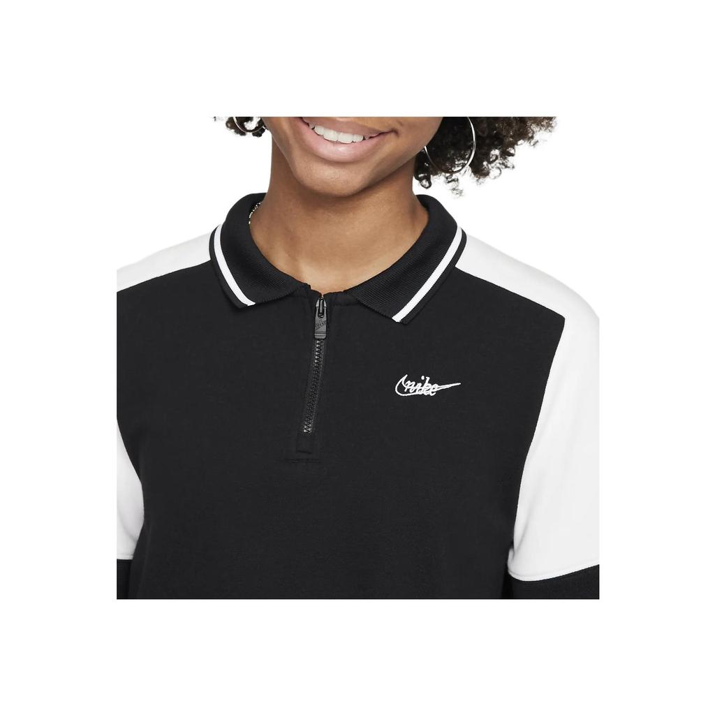 Nike Футболка-поло Colorblock с коротким рукавом, спортивная, повседневная, женская, топы, черный, белый FV0188-010