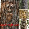 Yard Art Outdoor Tree Funny Old Man Face Sculpture Whimsical Tree Face Garden Decoration
