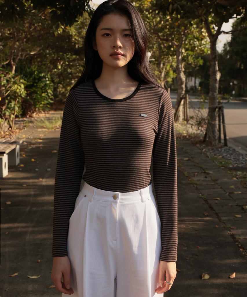 DEHEVE Soft Stripe Long Sleeve [Brown]