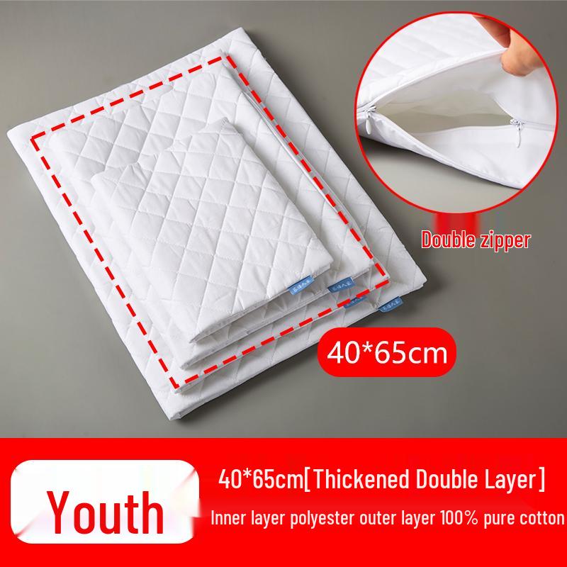 Наволочка для подушки с гречневой лузгой: Чистый хлопок, Двойная молния, Утолщенный, Безопасный для детей мешок для наполнителя подушки, Домашний текстиль.